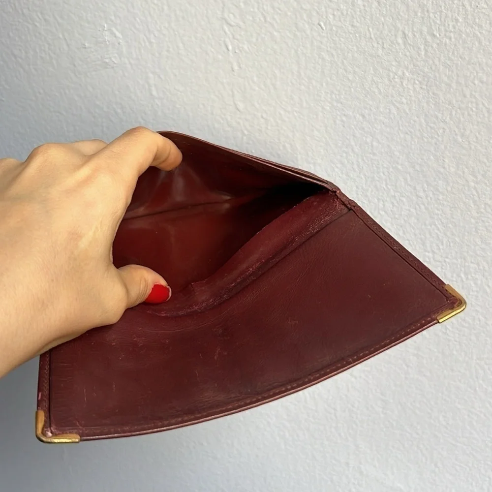 Cartier Burgundy Leather Bifold Wallet